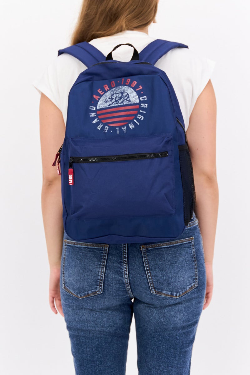 Aeropostale حقيبة ظهر نسائية بطباعة جرافيك، كحلي - Image 3