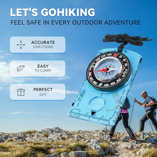 HKDiRedy Hiking Compass for Kids – Orienteering & Wilderness Survival Navigation Gear, Pocket Hiking Compass for Camping, Backpacking, Hunting, Outdoor Adventure - Image 4