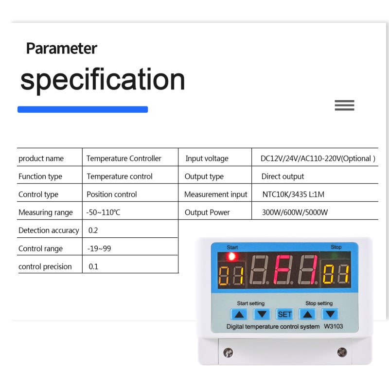 Temperature Controller: AC110-220V 10A 0.2°C High Accuracy - LED Digital Display Intelligent Thermostat for Temperature Control System - Image 3
