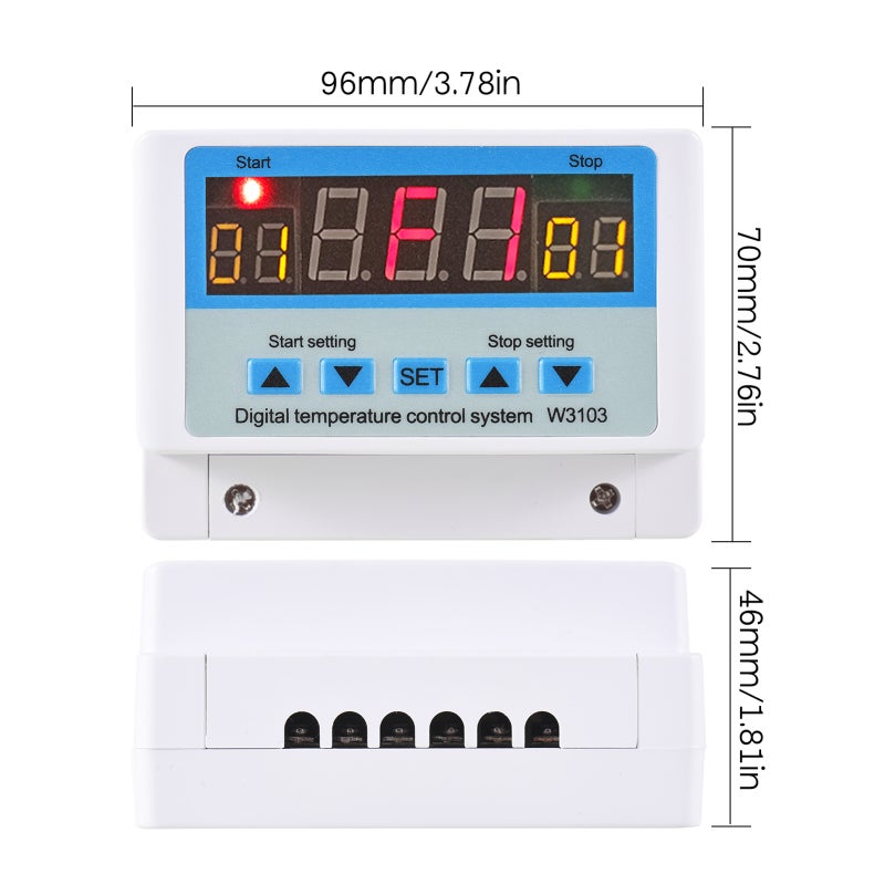 Temperature Controller: AC110-220V 10A 0.2°C High Accuracy - LED Digital Display Intelligent Thermostat for Temperature Control System - Image 2