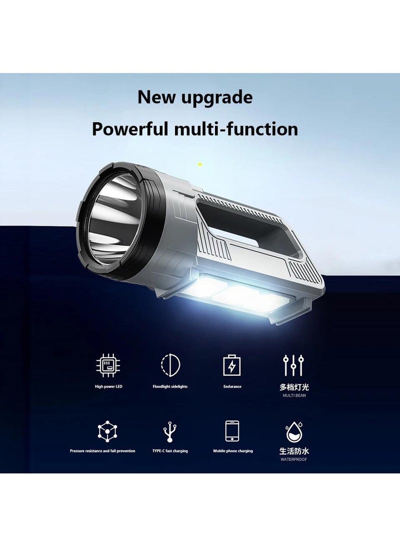 USB Rechargeable Flashlight Ultra Bright Tactical Flashlight Waterproof Camping Emergency Flashlight Hiking Shoulder Lantern - Image 3