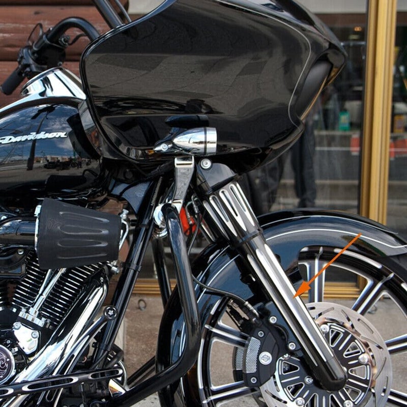 TOPRAMETAL CNC Hollow Cut Fork Legs for Harley Davidson Touring FLT Bagger 2014-2023 - Image 2