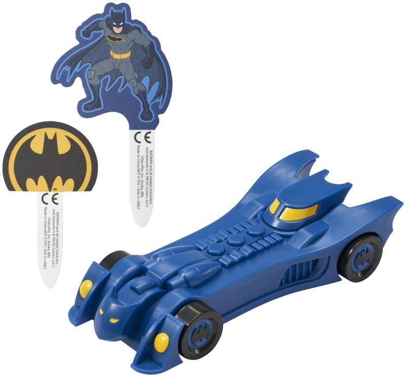 DecoPac Batman Into Action DecoSet  Batman Cake Topper  Batmobile and Batman Pics 3-Piece Set - Image 2