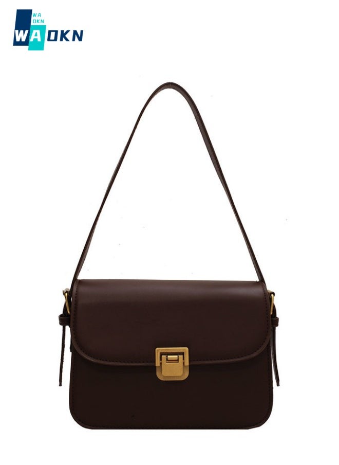 WAOKN - Women's Temperament Retro Shoulder Bag, Ladies Fashion Trend Crossbody Bags Sling Bag Side Bag Carry Bag, Flap PU Leather Small Square Bag Gift Bag for College Students and Teenagers - Image 1