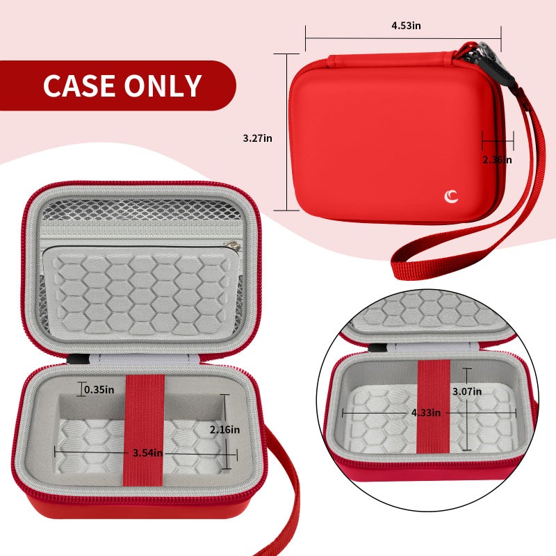 Comecase Carrying & Protective Case for Digital Camera, AbergBest 21 Mega Pixels 2.7" LCD Rechargeable HD/Kodak Pixpro/Canon PowerShot ELPH 180/190 / Sony DSCW800 / DSCW830 Cameras for Travel - Red - Image 5