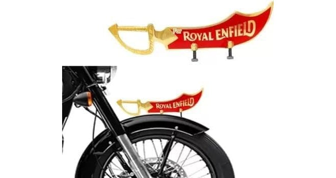 NitroRider Brass Accessories Front Mudguard Red Talwar Compatible with RE Claasic, Electra, Standard (Red Talwar) - Image 2
