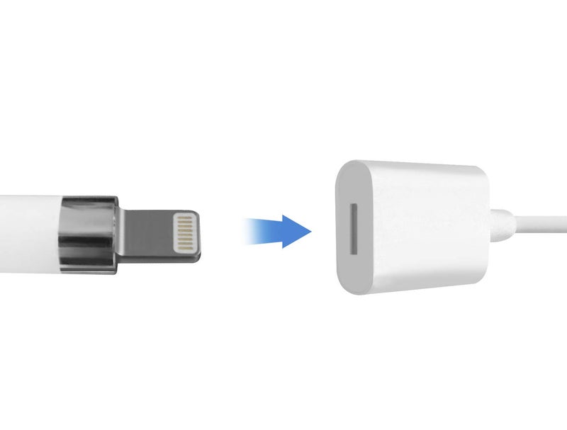 TechMatte Charging Adapter Electronic Cable Compatible with Apple Pencil 1st Generation, Male to Female Flexible Connector, Laptop (White-3 Feet) - Image 5