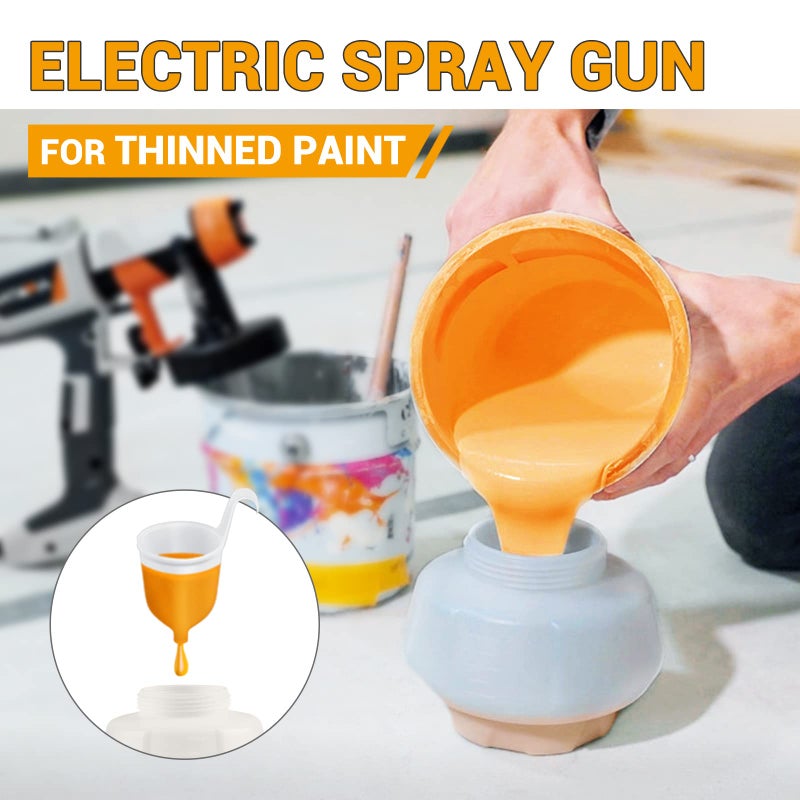 Batavia Paint Sprayer - BATAVIA HVLP Electric Spray Paint Gun, 1200ml High Capacity Container Easy to Clean, 4 Nozzles and 3 Patterns, for Furniture, Cabinets, Fence, Walls, Door, Garden Chairs etc - Image 5