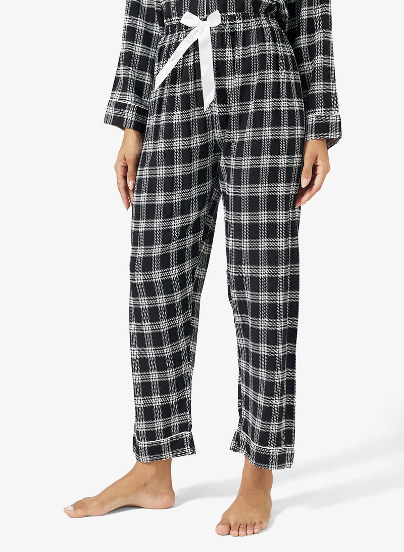 Ginger Button Up Checkered Shirt & Pyjama Set - Image 4