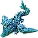 Dxldfks 3D Printed Articulated Winged Dragon for Home Office Decor Executive Desk Toy Blue Green - Image 3