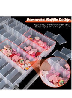 Excefore Multipurpose Plastic Storage Box - 48 Compartments Organizer with Customizable Dividers for Jewelry, Crafts, and Small Items, Plastic Compartment Craft Box, Jewelry Storage Box with Adjustable Space  - Image 4