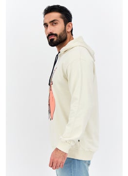 Goliath Men Hooded Long Sleeve Graphic Print Sweatshirt, Beige  - Image 2
