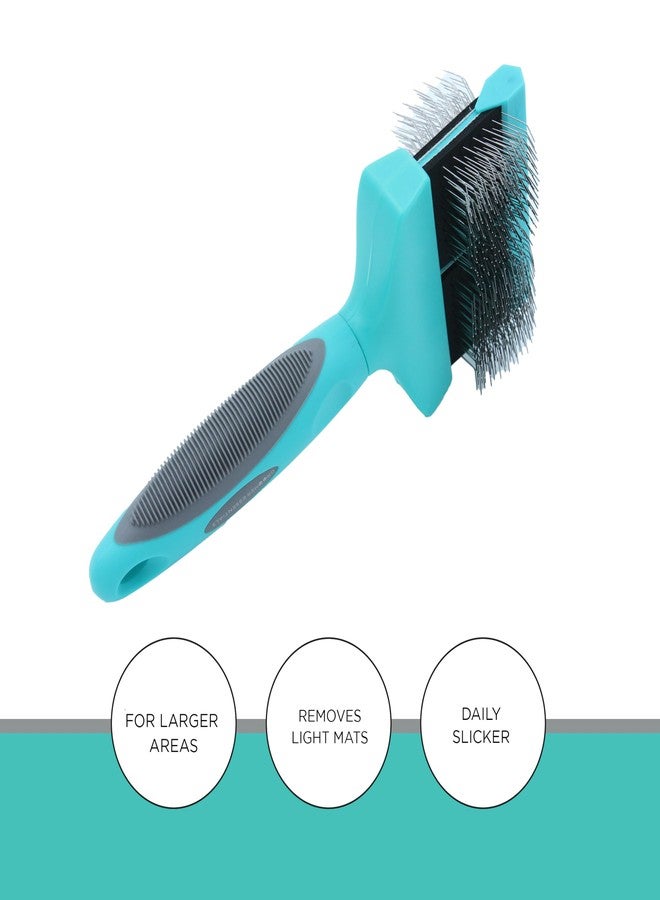 Groomer Essentials Flexible Slicker Brush - Double/Soft - Image 4