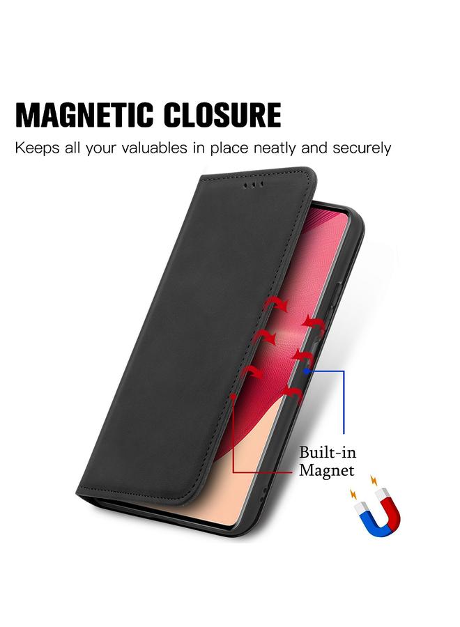 S-TOP Case For Motorola Moto G35 Retro Skin Feel Magnetic Flip Leather Phone Case - Image 5