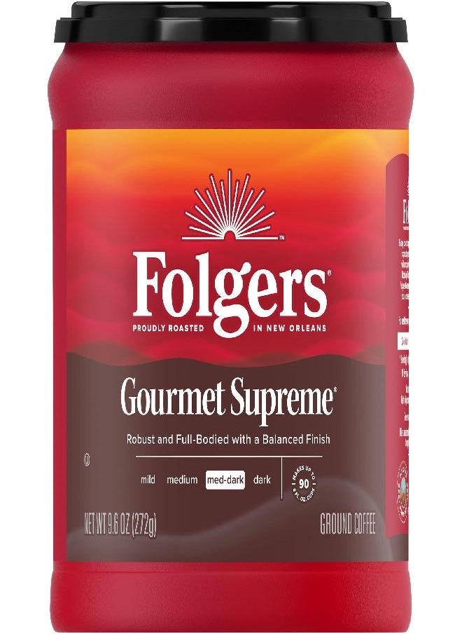Folgers Folgers Gourmet Supreme Medium Dark Roast Ground Coffee, 9.6 Ounces (Pack of 6)  - Image 3