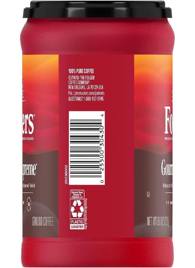 Folgers Folgers Gourmet Supreme Medium Dark Roast Ground Coffee, 9.6 Ounces (Pack of 6)  - Image 2