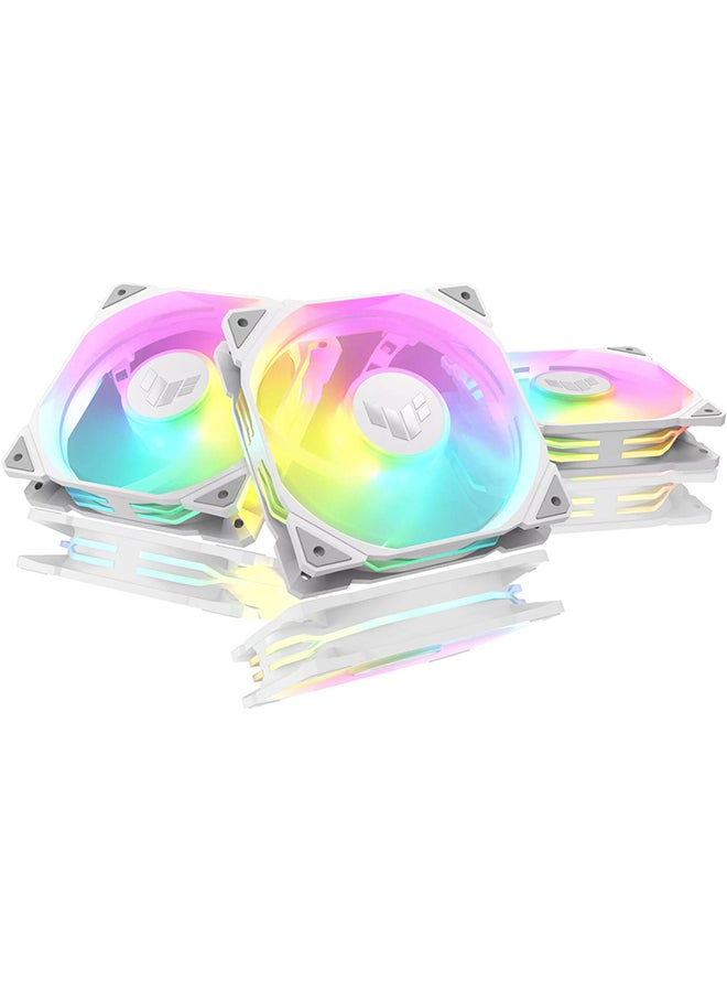 ASUS TUF Gaming TR120 ARGB Standarad Blade Fan, 120mm Fans, Up to 2000 rpm Fan Speed, 77.4 CFM Airflow, Aura Sync Compatiblity, PWM Control, Tripple Pack White - Image 2
