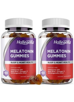 Melatonin Gummies 2.5Mg 5Mg For Adults Sleep With Magnesium Glycinate Ashwagandha And Natural Herbs Sleep & Heart Health Chewable Supplment Vegan 120 Count