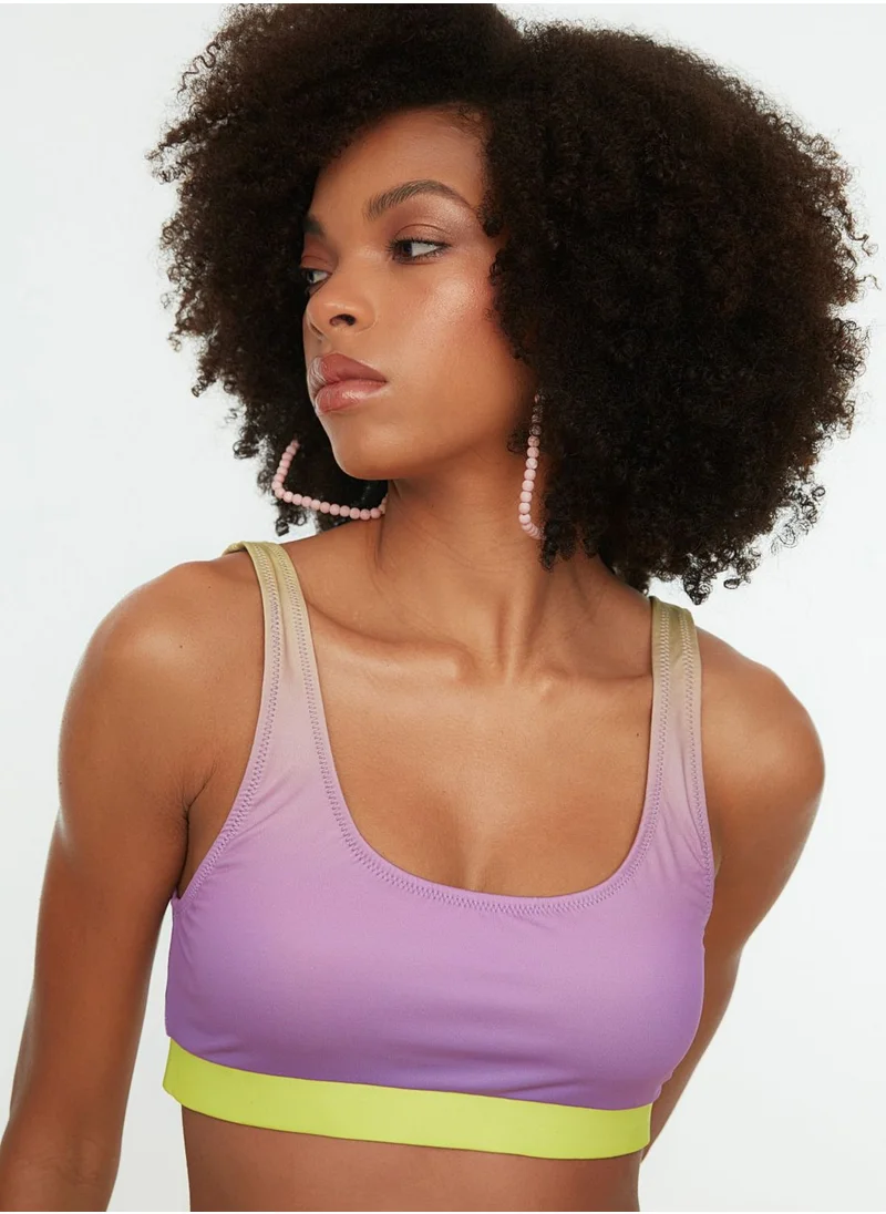 trendyol Contrast Detail Bikini Top