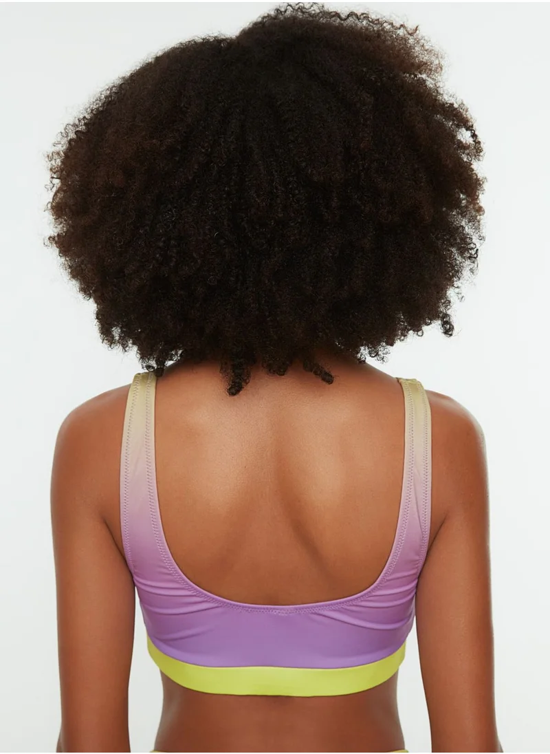 trendyol Contrast Detail Bikini Top