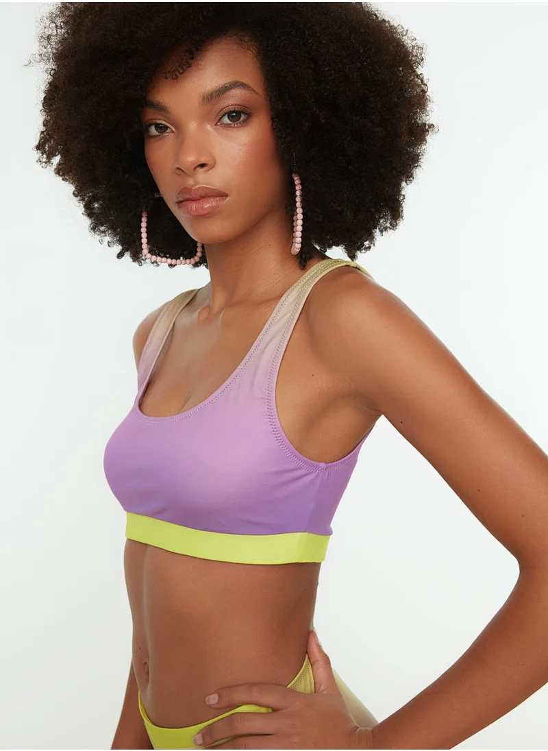 trendyol Contrast Detail Bikini Top