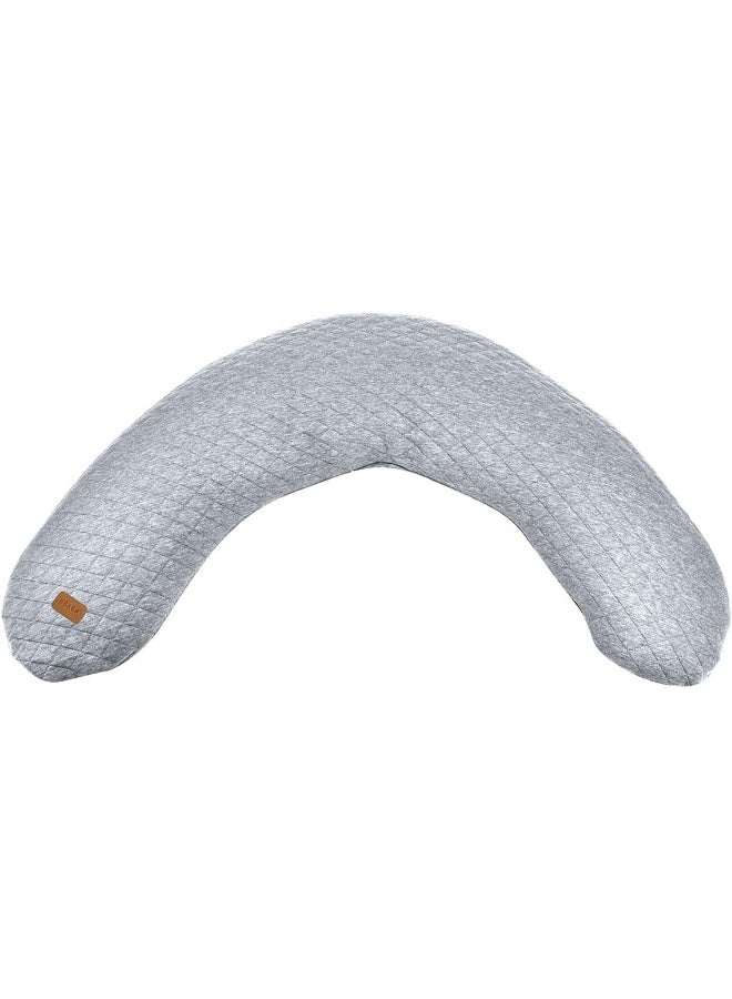BEABA , Big Flopsy Nursing Pillow, Pregnancy Pillow, Multifunctional Pregnancy Pillow, Suitable For Sleeping/Breastfeeding, Support, Relaxation And Comfort, Cotton Flower, Grey Mottled - Image 1