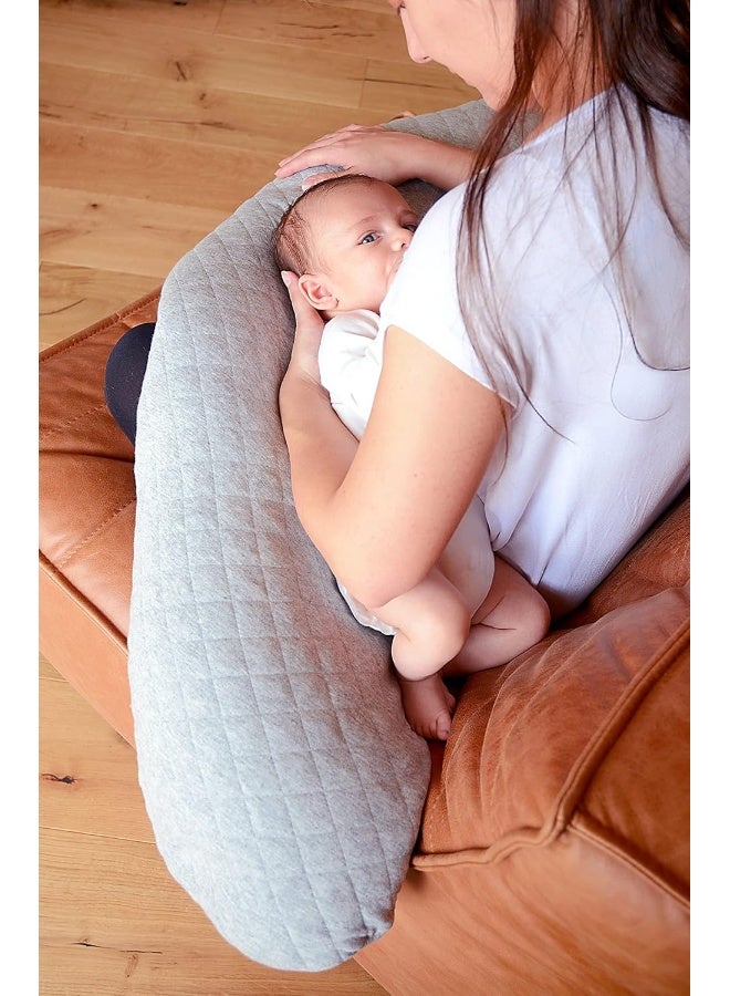 BEABA , Big Flopsy Nursing Pillow, Pregnancy Pillow, Multifunctional Pregnancy Pillow, Suitable For Sleeping/Breastfeeding, Support, Relaxation And Comfort, Cotton Flower, Grey Mottled - Image 3