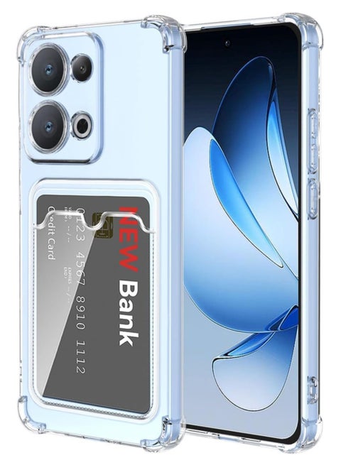 Generic Clear Case For Oppo Reno 13 Pro 5G with Card Holder and Clear Back Wallet  Case Soft TPU Shockproof Protective Phone Cover with Camera Lens  Protection... | Best Price Egypt | Cairo, Giza