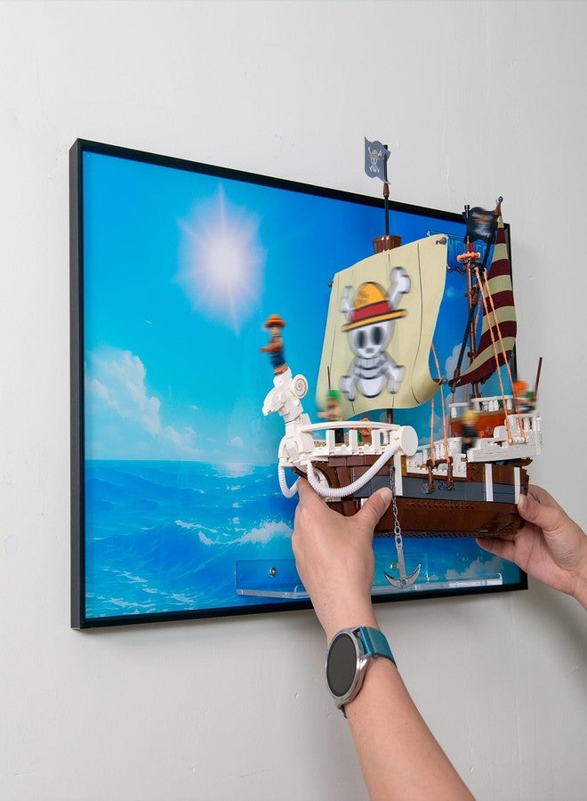 WETCEAOM Display Wallboard Compatible with Lego 75639 ONE Piece The Going Merry Pirate Ship, Wall Mount Display Frame Transform 75639 Models into Wall Art (Models Not Included!) - Image 4