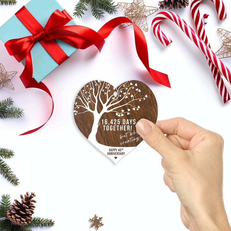 Stuff4 45th Wedding Anniversary Wooden Heart Plaque  Dark Wood Sign Keepsake  Celebrate Sapphire Anniversary Wife Husband Boyfreind Girlfriend Mom or Dad  Plaque with Quotes Gifts from the Kids - Image 3