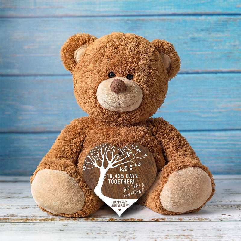 Stuff4 45th Wedding Anniversary Wooden Heart Plaque  Dark Wood Sign Keepsake  Celebrate Sapphire Anniversary Wife Husband Boyfreind Girlfriend Mom or Dad  Plaque with Quotes Gifts from the Kids - Image 4