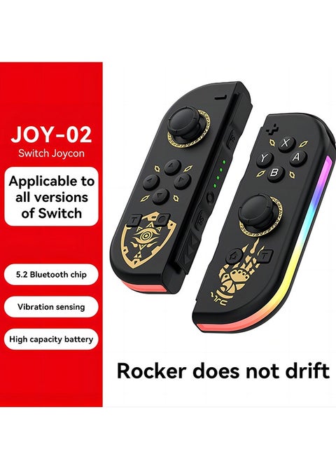 Wireless Controller for Nintendo Switch, L/R Controllers Replacement Compatible with Nintendo Switch/Lite/OLED, Joystick with Wake-up/Screenshot/Dual Vibration/Motion Control Function With RGB light
