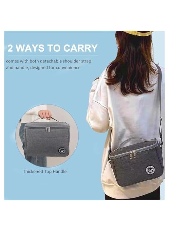 Beauenty Insulated Lunch Bag with Adjustable Shoulder Strap, Reusable Lunch Box Cooler Bag for Men Women, Meal Prep Container for School Work Office Picnic Hiking Beach, Thermal Lunch Cooler - Image 4