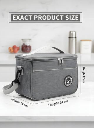 Insulated Lunch Bag with Adjustable Shoulder Strap, Reusable Lunch Box Cooler Bag for Men Women, Meal Prep Container for School Work Office Picnic Hiking Beach, Thermal Lunch Cooler - view 5