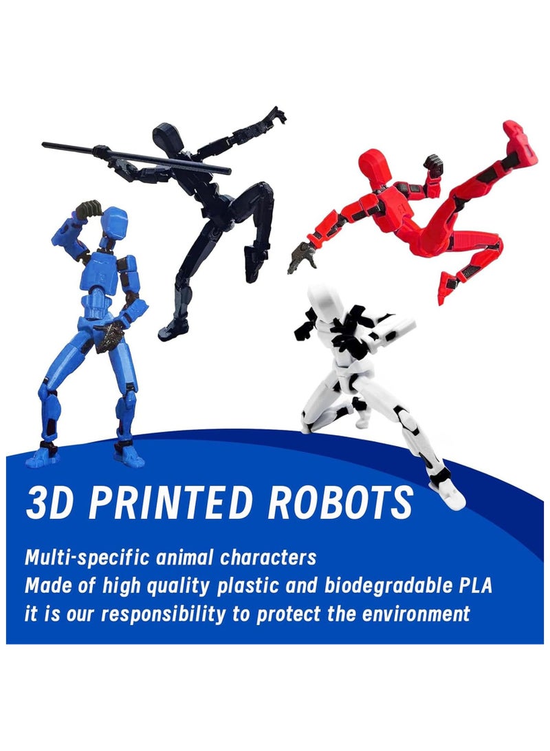 SOLARAE Action Figure Set, 6 Packs T13 Action, 3D Printed Multi-Jointed Movable Action Figure Robot Toy, Full Body Mechanical Doll, Decorations for Game Lovers Kids Adult Gifts (Assembly Completed) - Image 2