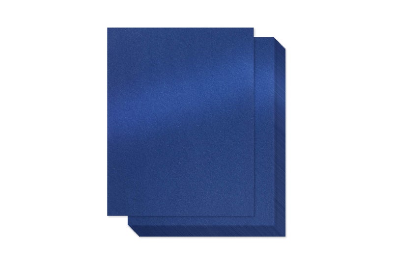 Bubbley Navy Blue Shimmer Paper - 100-Pack Metallic Cardstock Paper, 92 lb Cover, Double Sided, Printer Friendly - Perfect for Weddings, Birthdays, Craft Use, Letter Size Sheets, 8.5 x 11 Inches - Image 1