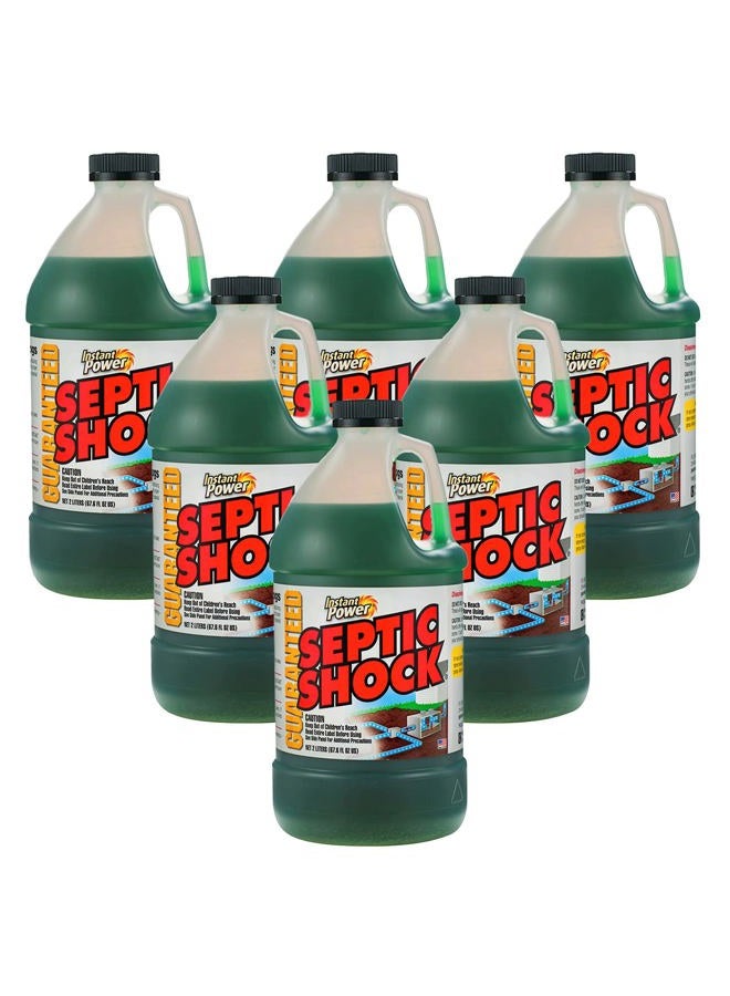 Instant Power Septic Shock – Septic Tank Treatment, Drain Cleaner Liquid Clog Remover for Septic System, 67.6 Oz 6 Pack - Image 1