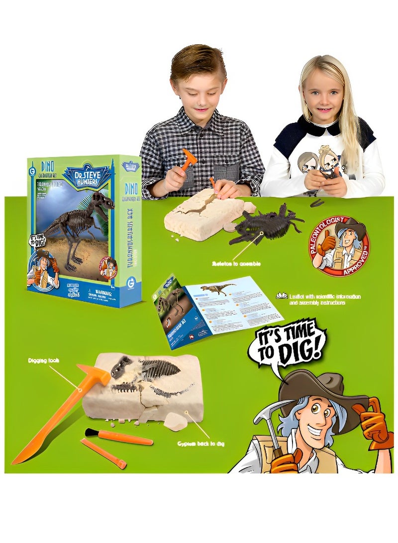 دي آر. ستيف هانترز مجموعة هيكل عظمي 3D Fossil - نموذج هيكل عظمي (كارنوتوروس) ، ألعاب تنقيب تعليمية واقعية وعلمية عالية الجودة للأطفال ، نسخة متماثلة بجودة المتحف ، ممتعة وهدية مذهلة - Image 3