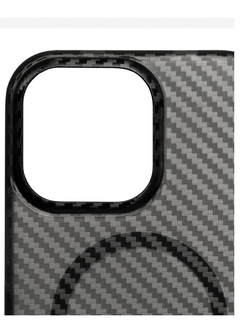 ELLAGECASE - Carbon Case for iPhone 15 Pro, Plastic-coated Carbon, Solid Camera Protection, Shockproof, Enhanced Protection, Compatible with Magsafe and Wireless Charging - Image 1