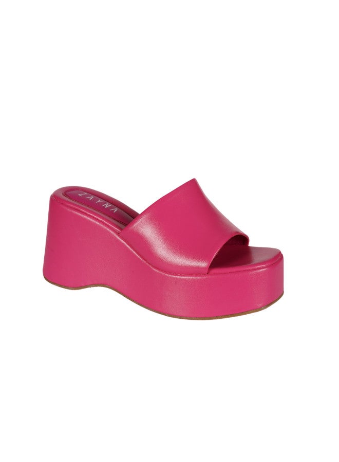 ZAYNA 221-31 Zayna Ladies  Wedge Heel Slip on YN-15 Fuchsia - Image 1