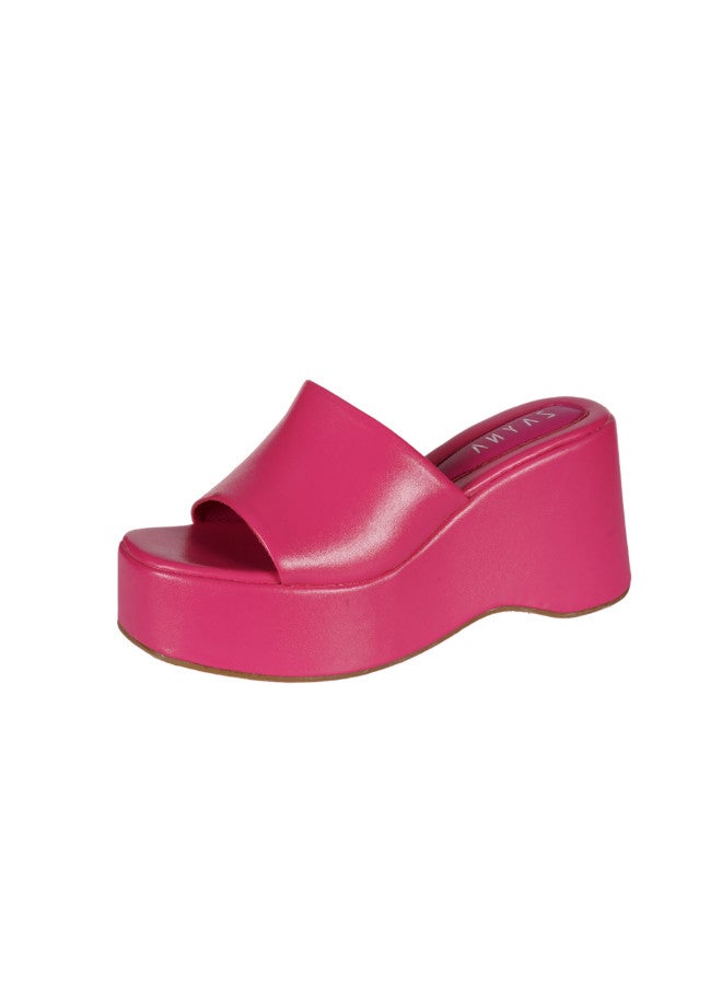 ZAYNA 221-31 Zayna Ladies  Wedge Heel Slip on YN-15 Fuchsia - Image 3