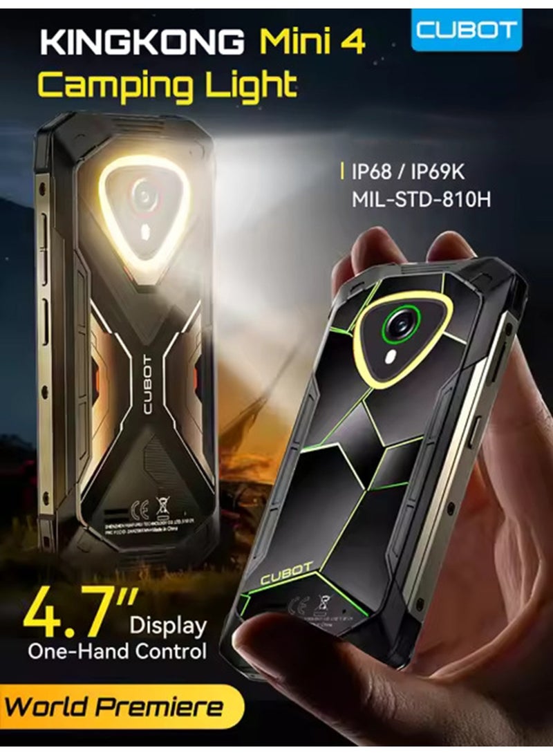 كوبوت هاتف Kingkong MINI 4 الذكي المتين، شاشة 4.7 بوصة عالية الدقة + معدل تحديث 90 هرتز، معالج ثماني النواة، ذاكرة وصول عشوائي 6 جيجابايت، سعة تخزين 128 جيجابايت، كاميرا 48 ميجابكسل، بطارية 4700 مللي أمبير، نظام تشغيل أندرويد 15، تقنية NFC، مستشعر بصمة جانبي - أسود + رمادي - Image 2