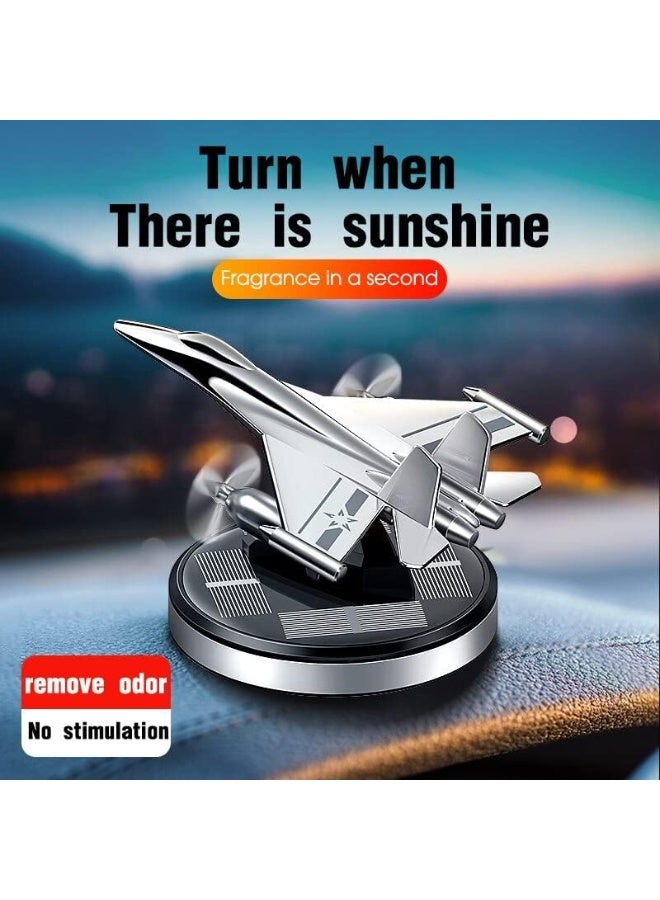 DubaiGallery Luxury Metal Fighter Aircraft Solar Rotating Display Model, Elegant Airplane Desk Ornament with Smooth Continuous Motion, Stylish Aviation Decoration for Living Room, Workspace, Office Reception, and Gift Collection Display - Image 3