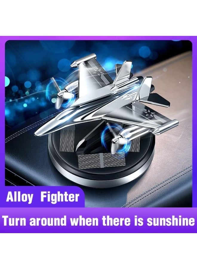 DubaiGallery Luxury Metal Fighter Aircraft Solar Rotating Display Model, Elegant Airplane Desk Ornament with Smooth Continuous Motion, Stylish Aviation Decoration for Living Room, Workspace, Office Reception, and Gift Collection Display - Image 5