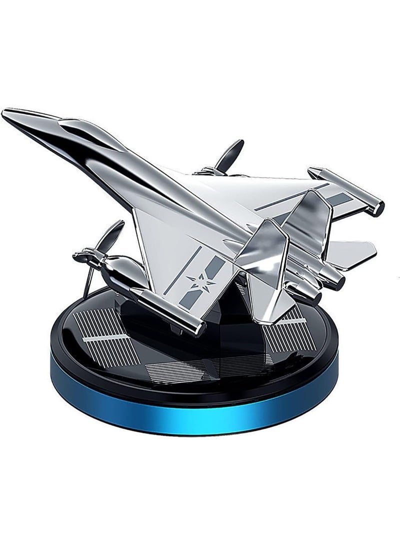 DubaiGallery Luxury Metal Fighter Aircraft Solar Rotating Display Model, Elegant Airplane Desk Ornament with Smooth Continuous Motion, Stylish Aviation Decoration for Living Room, Workspace, Office Reception, and Gift Collection Display - Image 1
