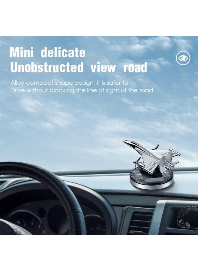 DubaiGallery Luxury Metal Fighter Aircraft Solar Rotating Display Model, Elegant Airplane Desk Ornament with Smooth Continuous Motion, Stylish Aviation Decoration for Living Room, Workspace, Office Reception, and Gift Collection Display - Image 2
