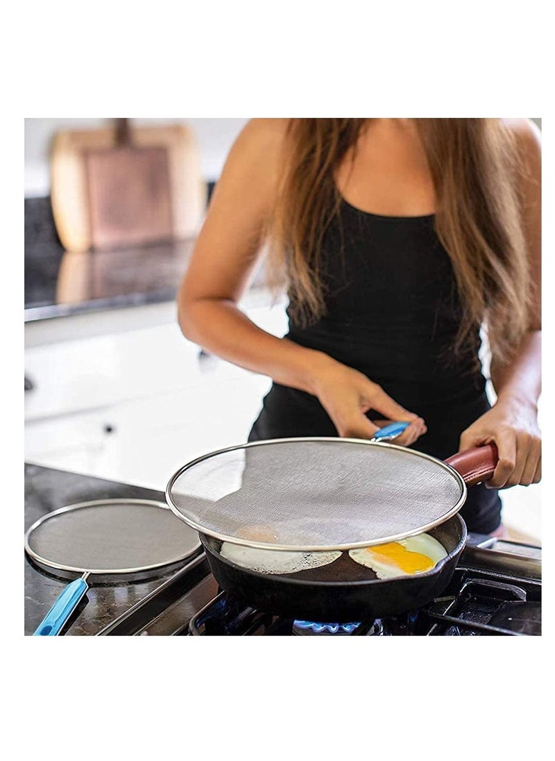 Excefore Splatter Screen for Frying Pan - Grease Guards Mesh Pot Oil Cooking Cover Skillet Lid,Black  - Image 4