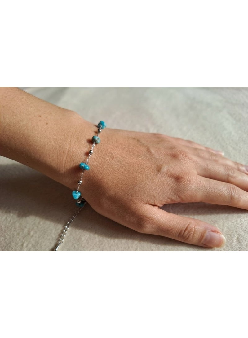 Dark Turquoise  Stone Bracelet - Image 2
