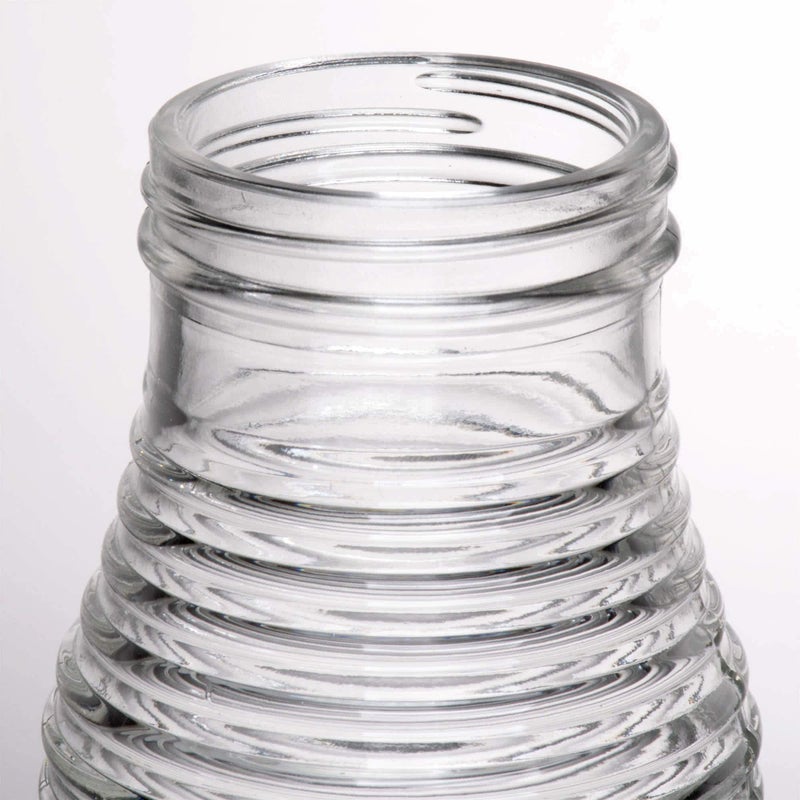 Tablecraft Beehive Clear Glass Syrup Dispenser with Chrome Plated ABS Top, 6 Ounce Capacity - Image 3