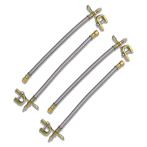 CKAuto 4 pcs 12"/300mm Metal Valve Stem Extenders, Universal Valve Stem Extensions Made of EPDM Rubber, fit for Heavy Vehicles, Silver - Image 1